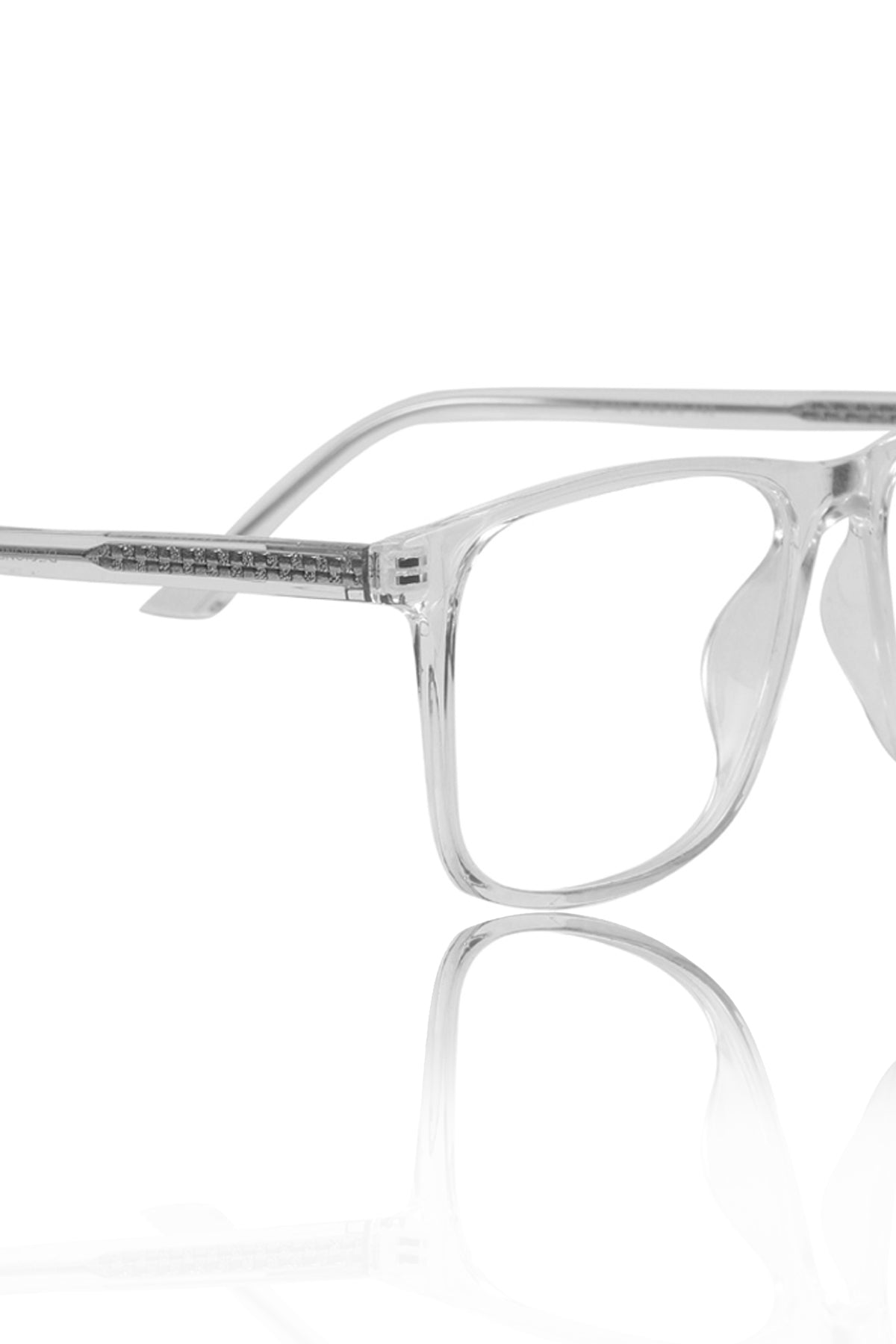 Jodykoes® Premium Series Pure Acetate Sheet Rectangle Eyewear Frame | Modern Fashionable Trending Spectacle Eyeglasses For Men and Women (Crystal Transparent)