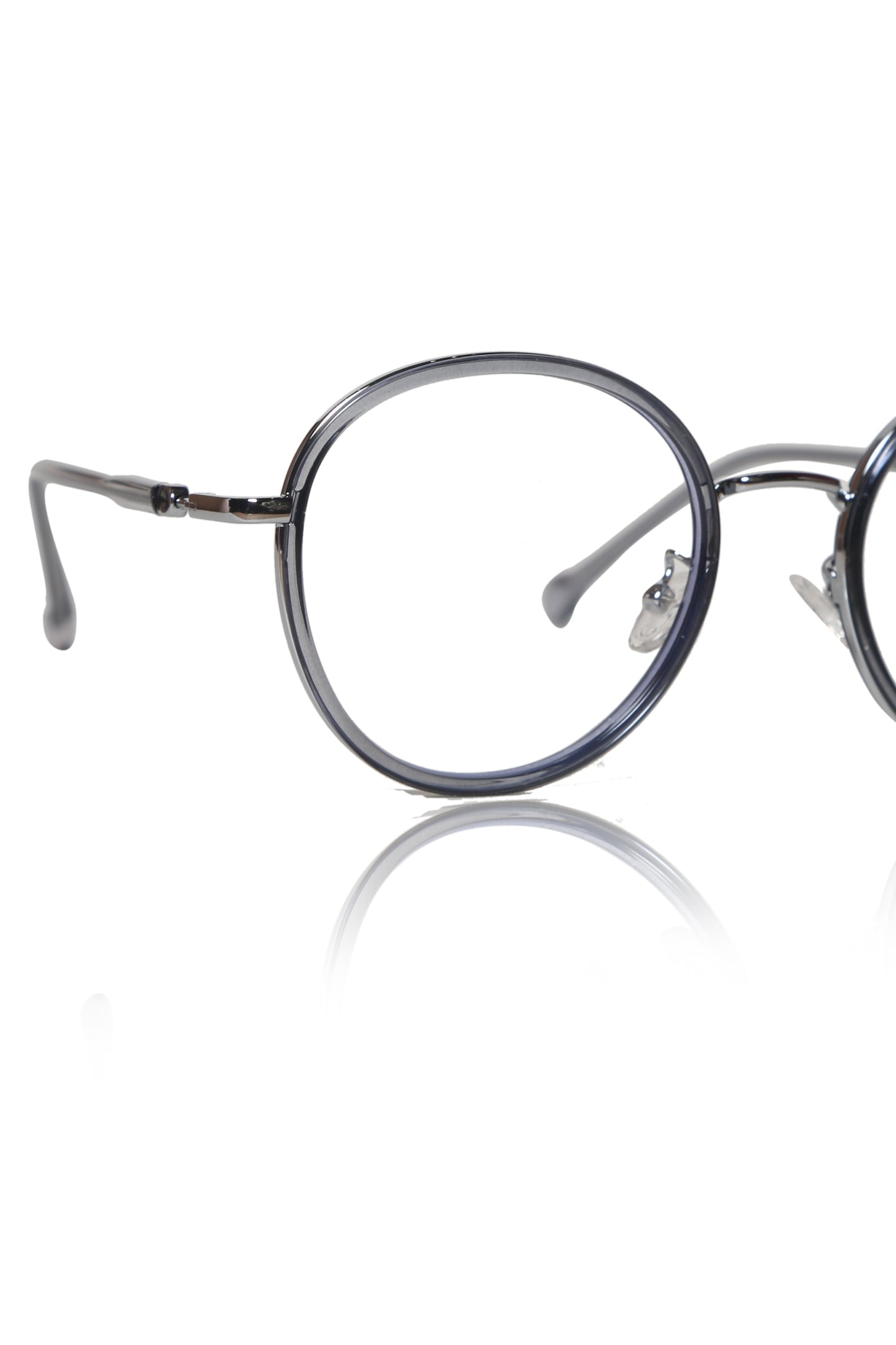 Jodykoes® Premium Series Round Eyewear Eyeglasses Spectacles Frame for Men and Women (Grey)