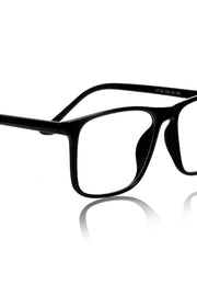 Jodykoes® Premium Series Pure Acetate Sheet Rectangle Eyewear Frame | Modern Fashionable Trending Spectacle Eyeglasses For Men and Women (Opaque Black)