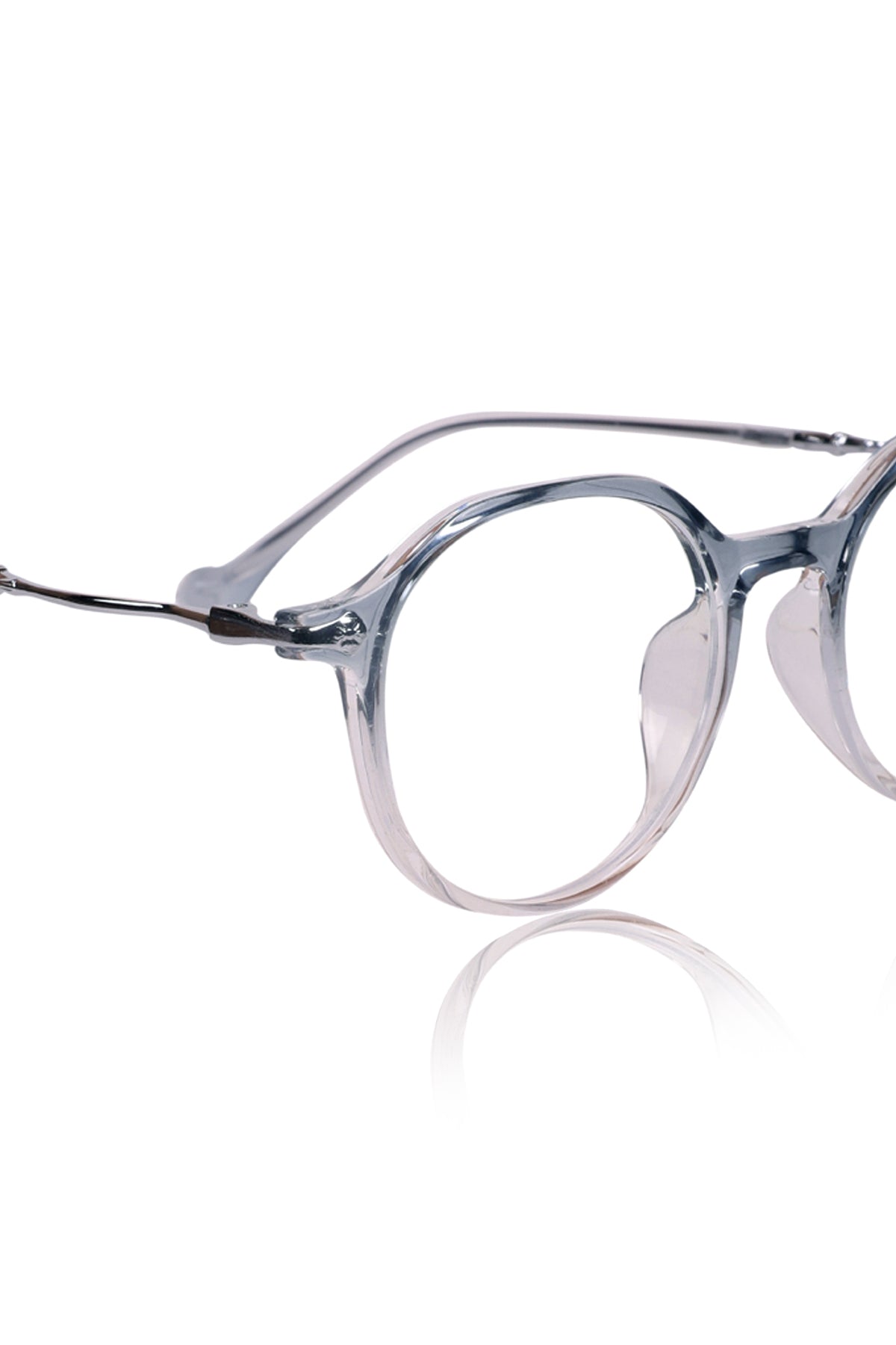 Jodykoes® Pure TR Round Plastic Frame With Metal Arms Fashionable Eyewear Spectacles | Blu cut and Anti Glare Computer Protection Eyeglasses Frame for Women (Aqua)