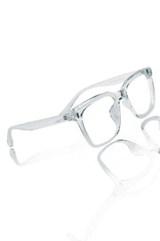 Jodykoes® Premium Series Square Transparent Eyeglasses Frame | Anti Glare Eyewear Spectacles For Men and Women (Transparent)