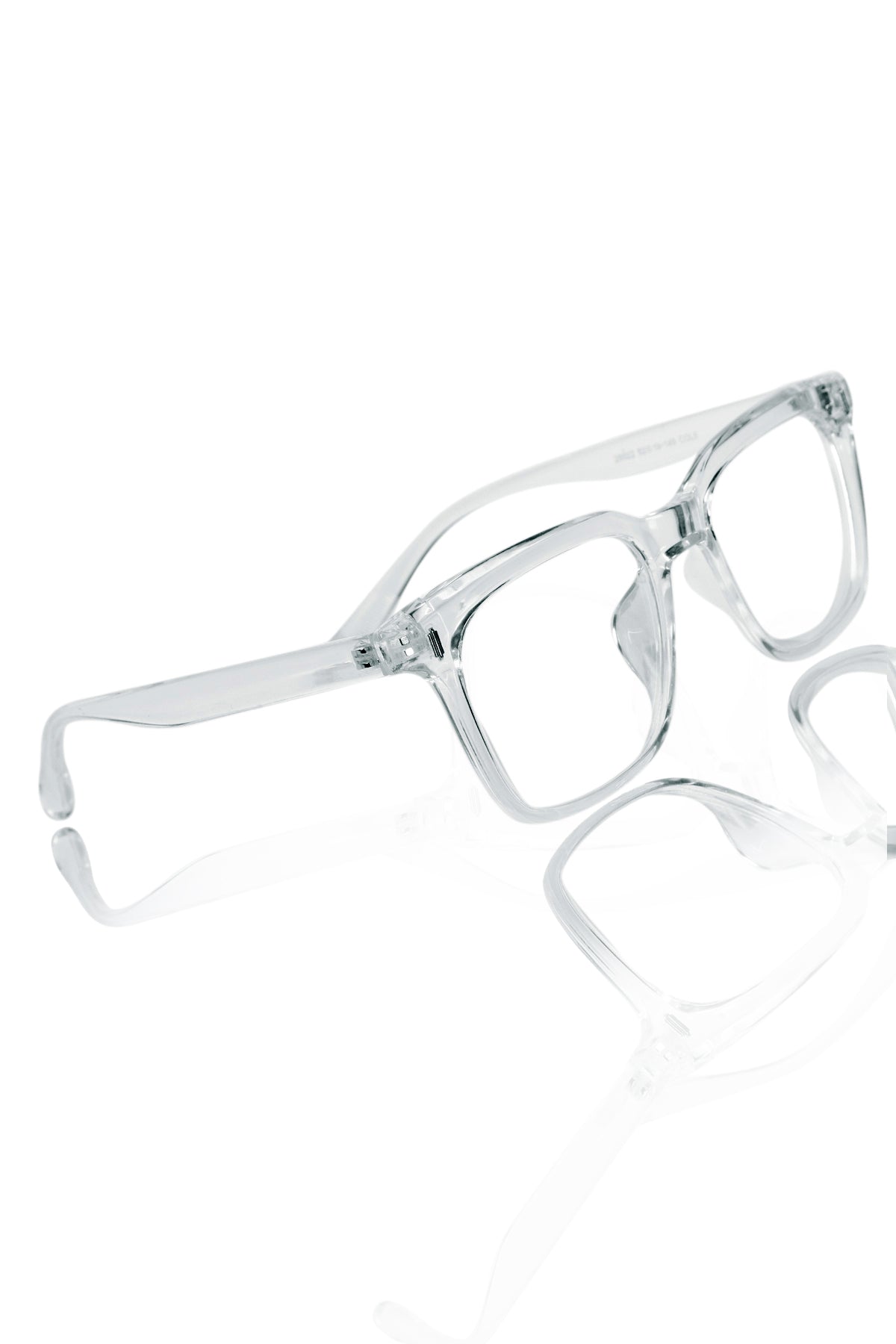 Jodykoes® Premium Series Square Transparent Eyeglasses Frame | Anti Glare Eyewear Spectacles For Men and Women (Transparent)