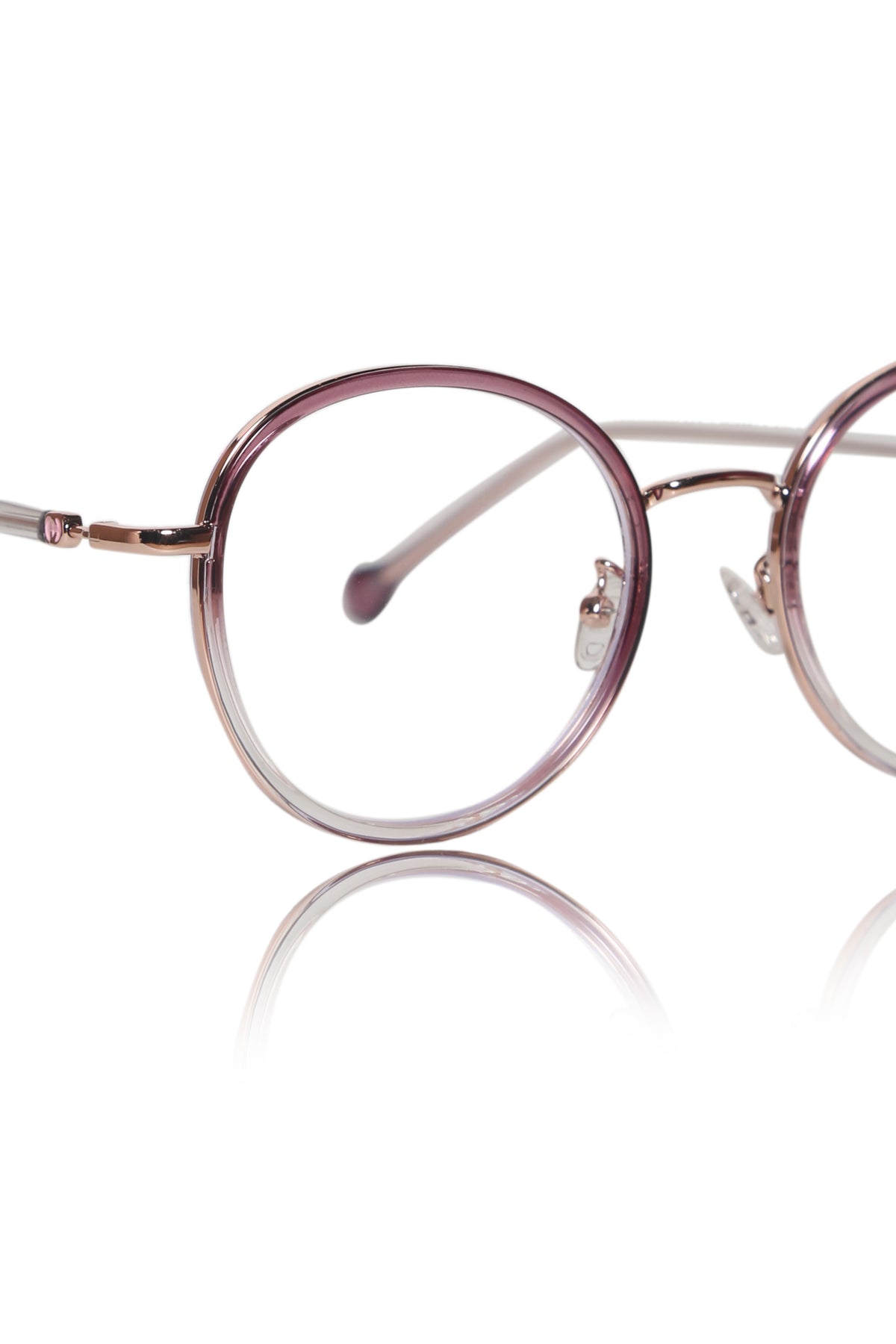 Jodykoes® Premium Series Round Eyewear Eyeglasses Spectacles Frame for Men and Women (Rose)