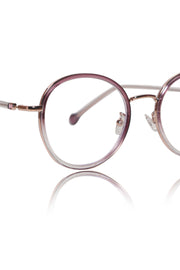 Jodykoes® Premium Series Round Eyewear Eyeglasses Spectacles Frame for Men and Women (Rose)