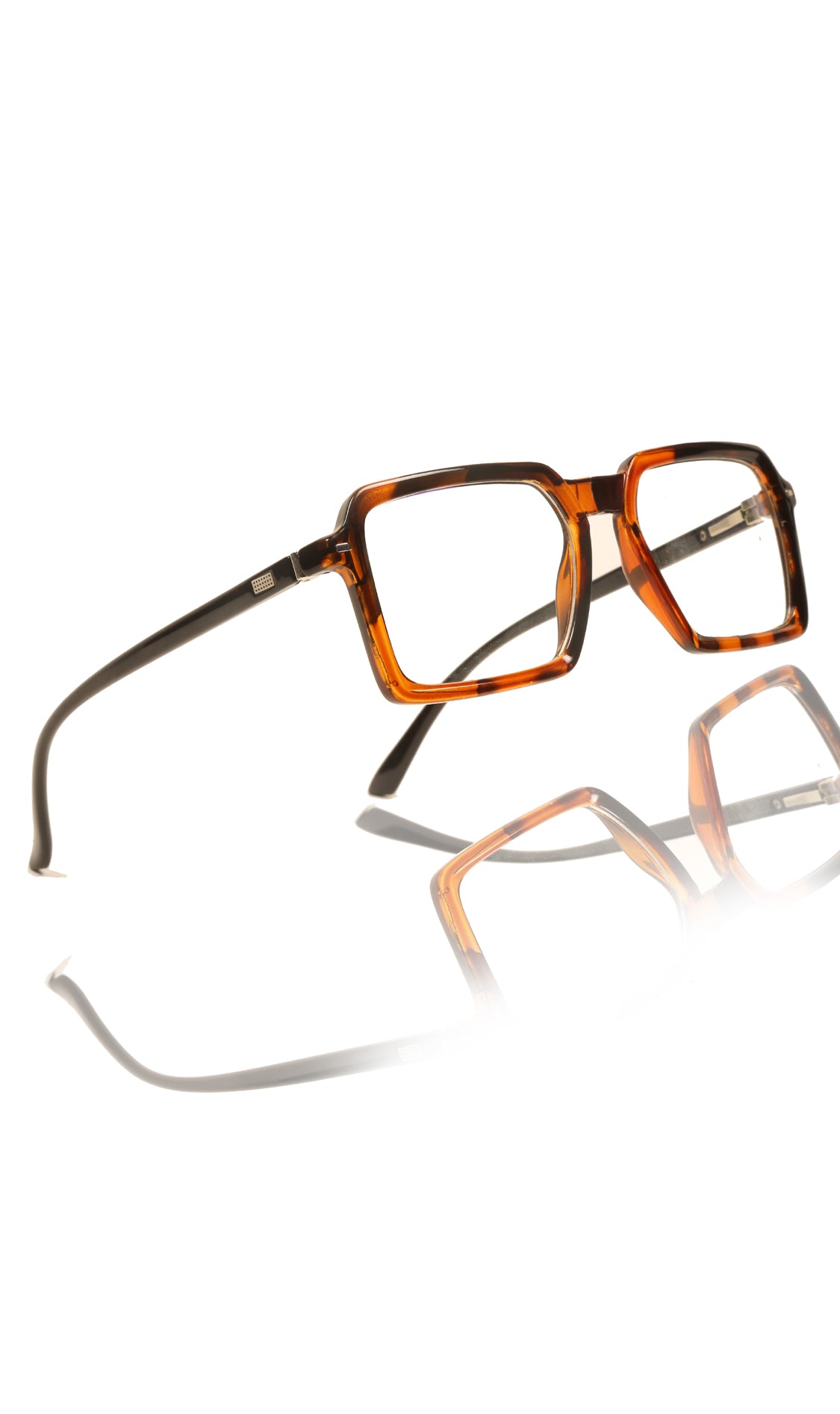 Jodykoes® Colour Frame Series Eyewears | Blue Rays Protection Square Stylish Spectacles With Anti Glare Eyeglasses For Men and Women Eyewears (Leopard Print)