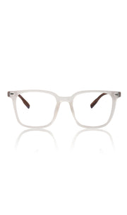 Jodykoes® Premium Series Woodern Finish collection Square Spectacle Frame | Fashionable Eyeglasses Eyewear for Men and Women (White Wood)