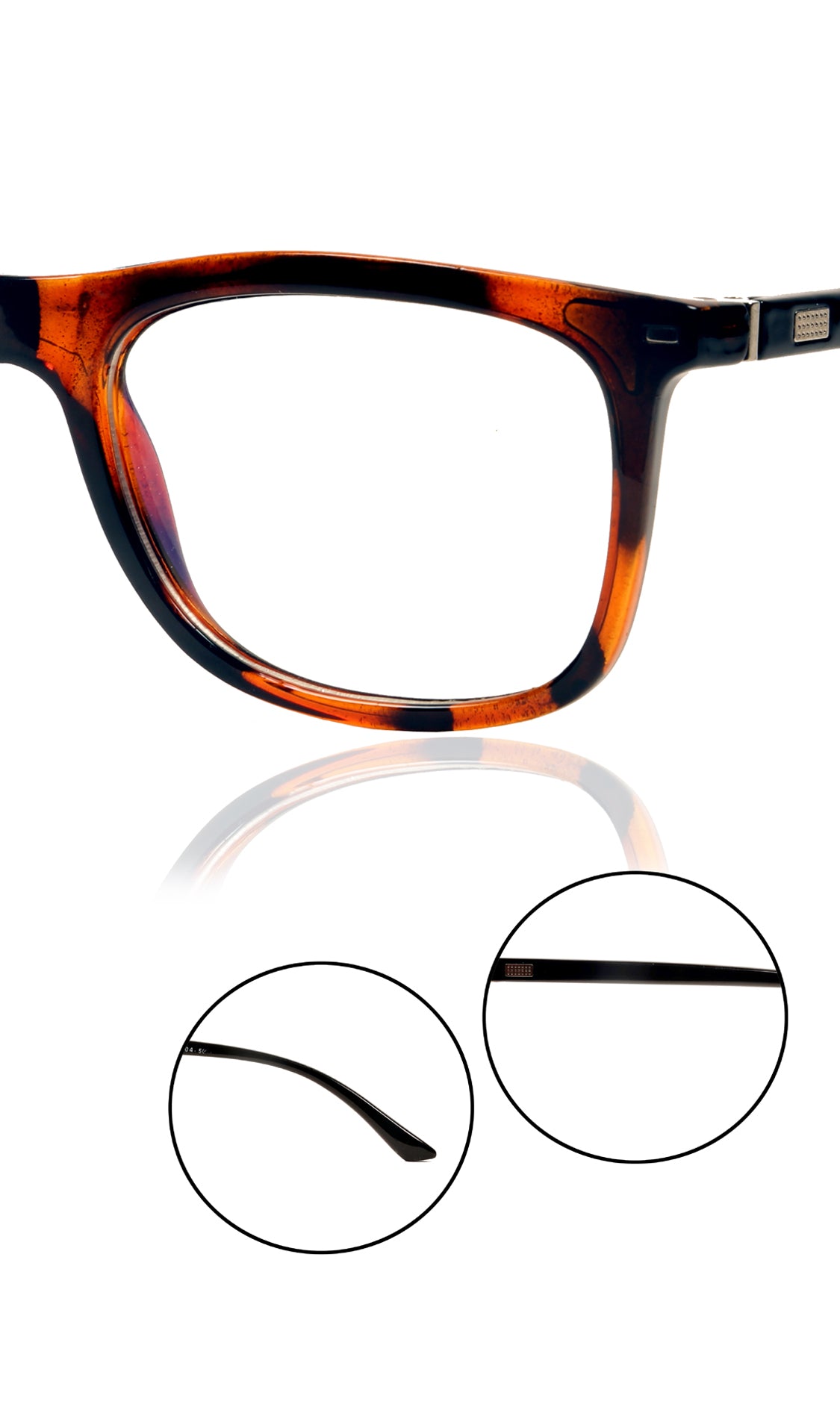 Jodykoes® Colour Frame Series Eyewears | Blue Rays Protection Warfare Stylish Spectacles With Anti Glare Eyeglasses For Men and Women Eyewears (Leopard Print) - Jodykoes ®
