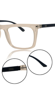 Jodykoes® Colour Frame Series Stylish Spectacle Frames for Men | Blue Rays Protection Rectangle Eyewear with Anti Glare Glasses for Men and Women (Matte Transparent)