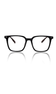 Jodykoes® Premium Series Woodern Finish collection Square Spectacle Frame | Fashionable Eyeglasses Eyewear for Men and Women (Black Wood)
