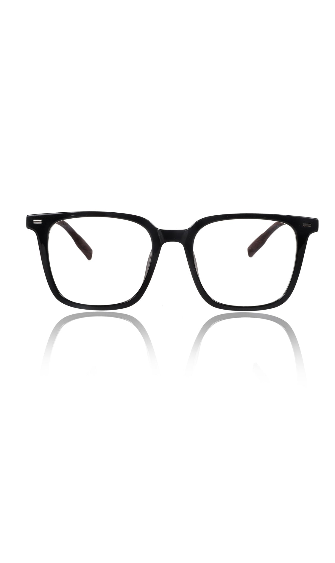 Jodykoes® Premium Series Woodern Finish collection Square Spectacle Frame | Fashionable Eyeglasses Eyewear for Men and Women (Black Wood)