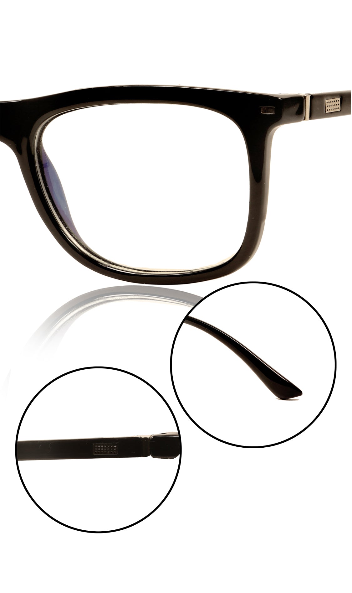 Jodykoes® Colour Frame Series Eyewears | Blue Rays Protection Warfare Stylish Spectacles With Anti Glare Eyeglasses For Men and Women Eyewears (Black)