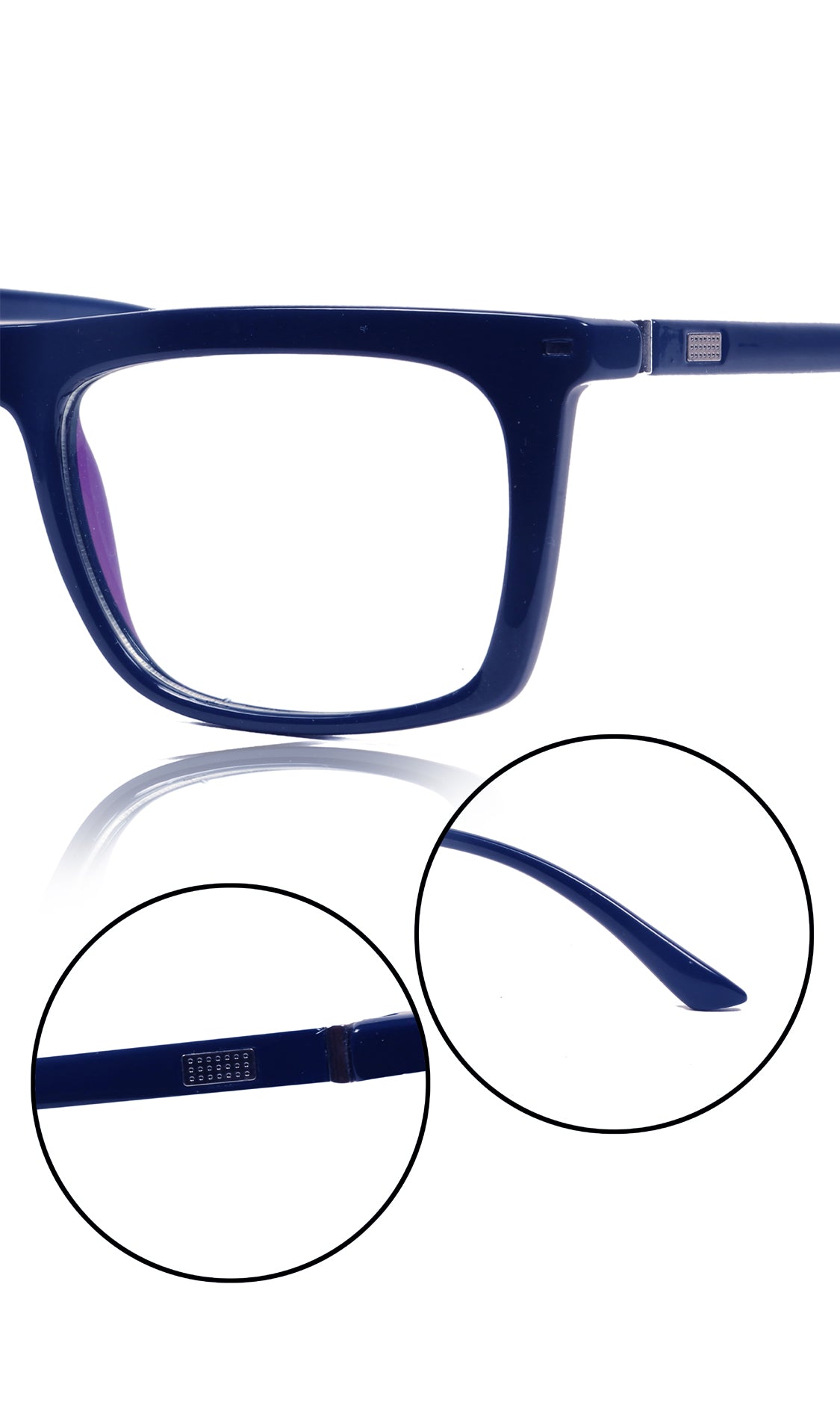 Jodykoes® Colour Frame Series Stylish Spectacle Frames for Men | Blue Rays Protection Rectangle Eyewear with Anti Glare Glasses for Men and Women (Blue)
