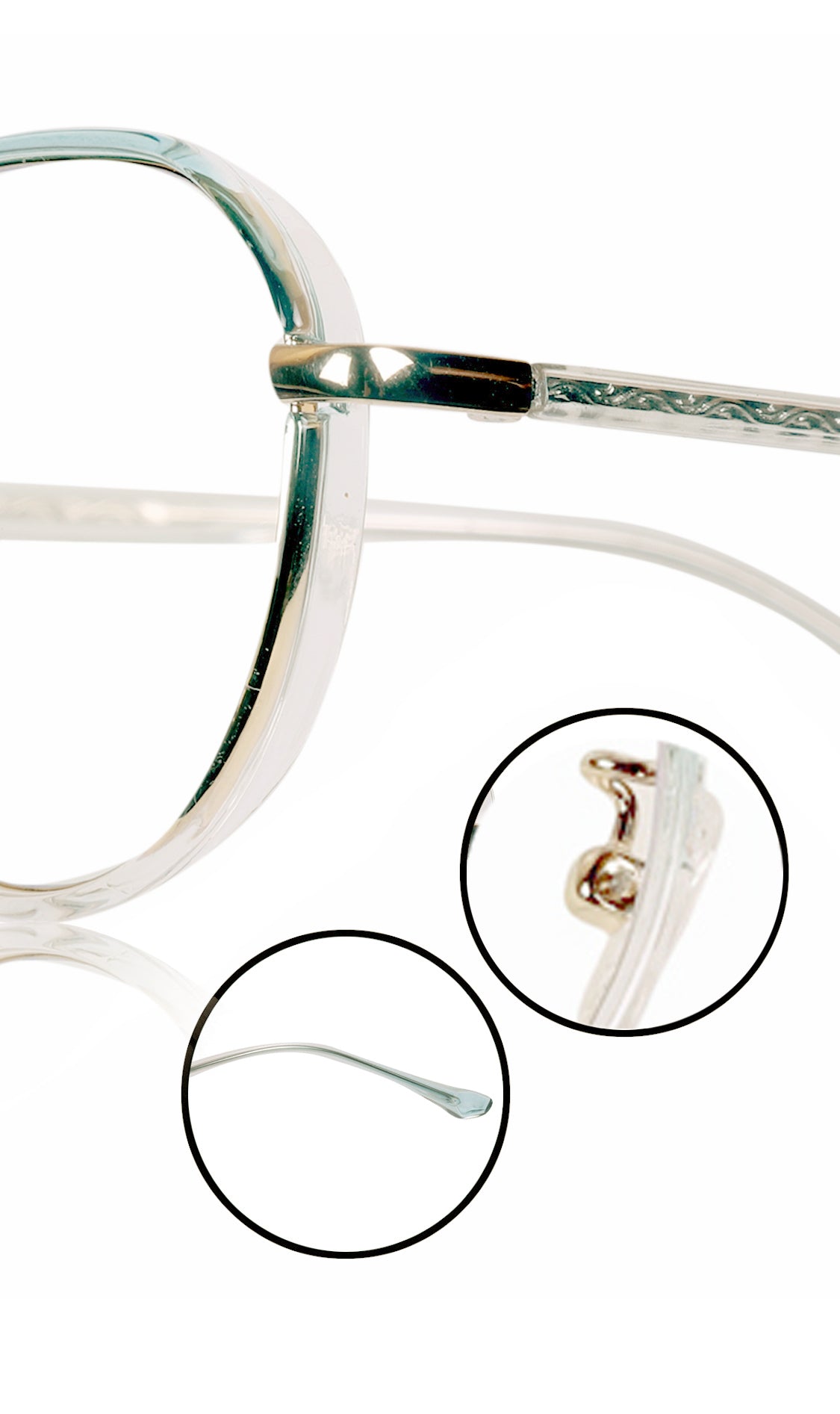 Jodykoes® Pure TR Metal and Plastic Combination Round Flat-Top Spectacle Frame | Blu cut and Anti Glare Computer Mobile Phone Protection Eyewear Eyeglasses (Aqua)