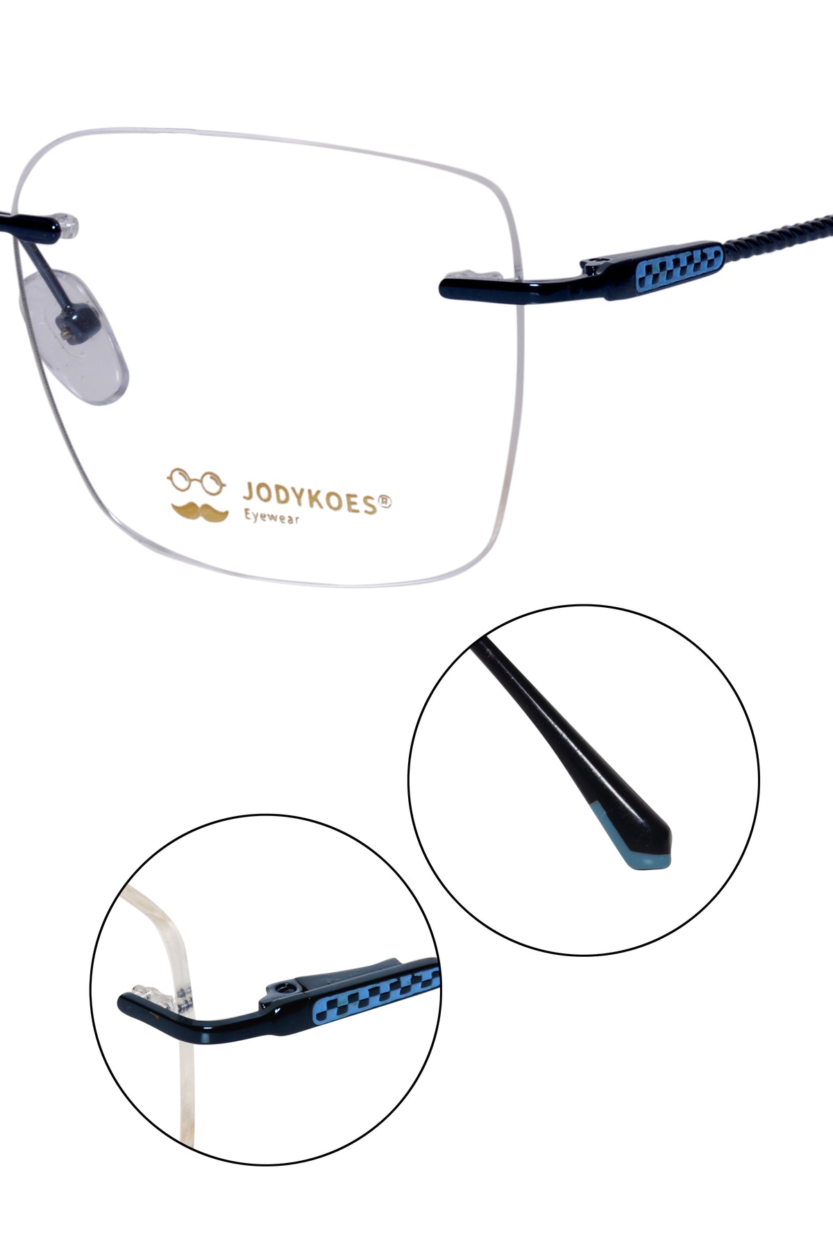 Jodykoes Square Signature Rimless Frame (Blue)