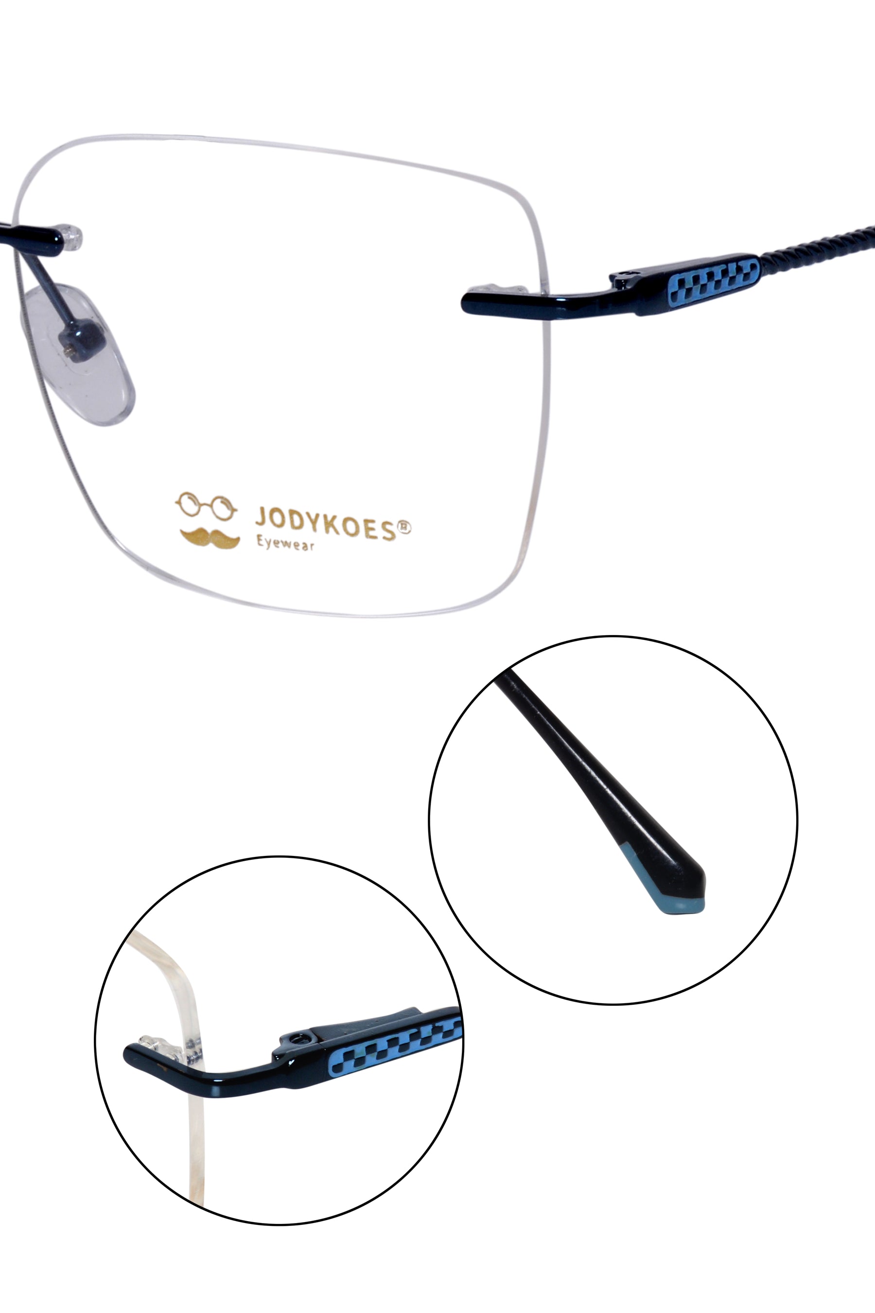 Jodykoes Square Signature Rimless Frame (Blue)