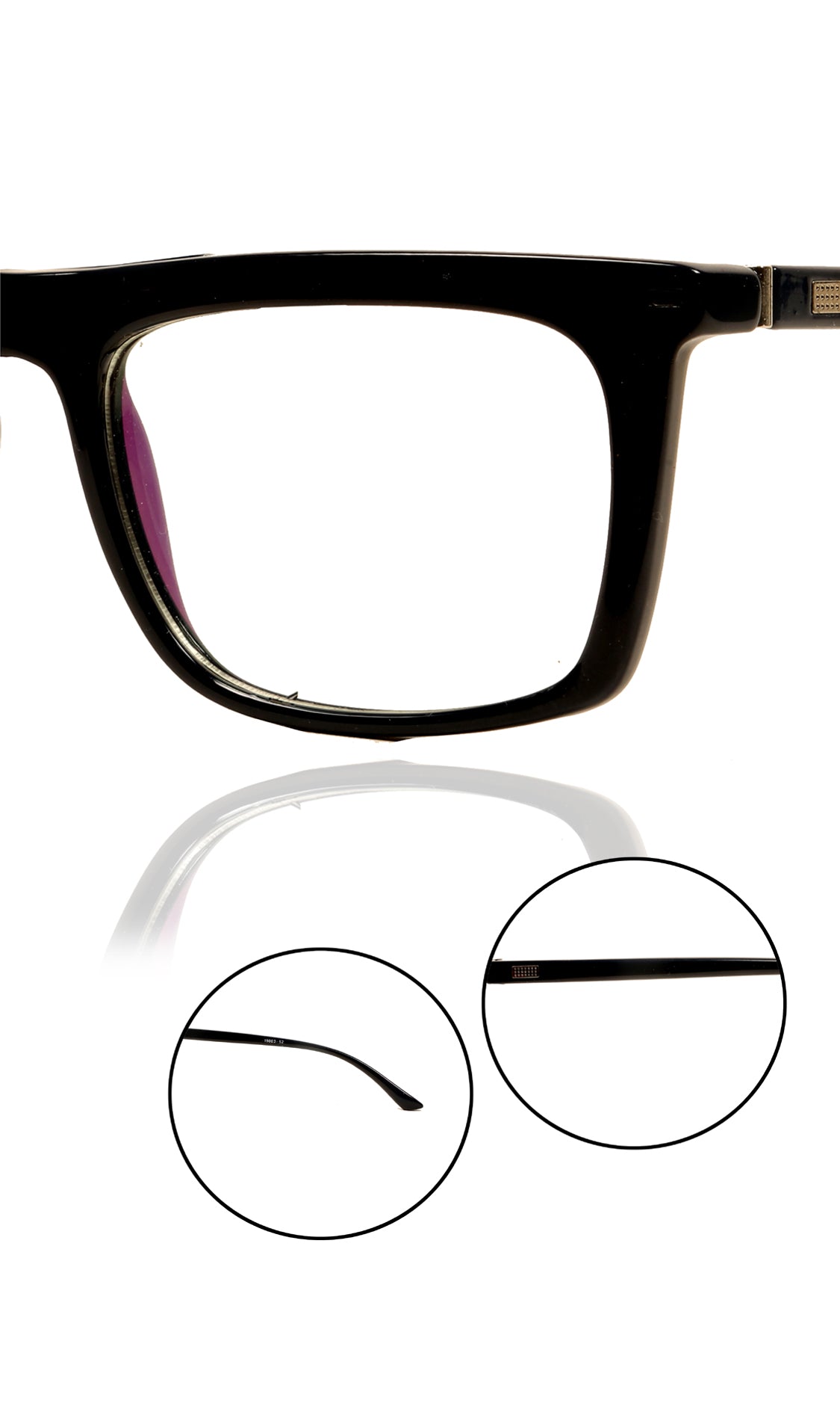 Jodykoes® Colour Frame Series Stylish Spectacle Frames for Men | Blue Rays Protection Rectangle Eyewear with Anti Glare Glasses for Men and Women (Black)