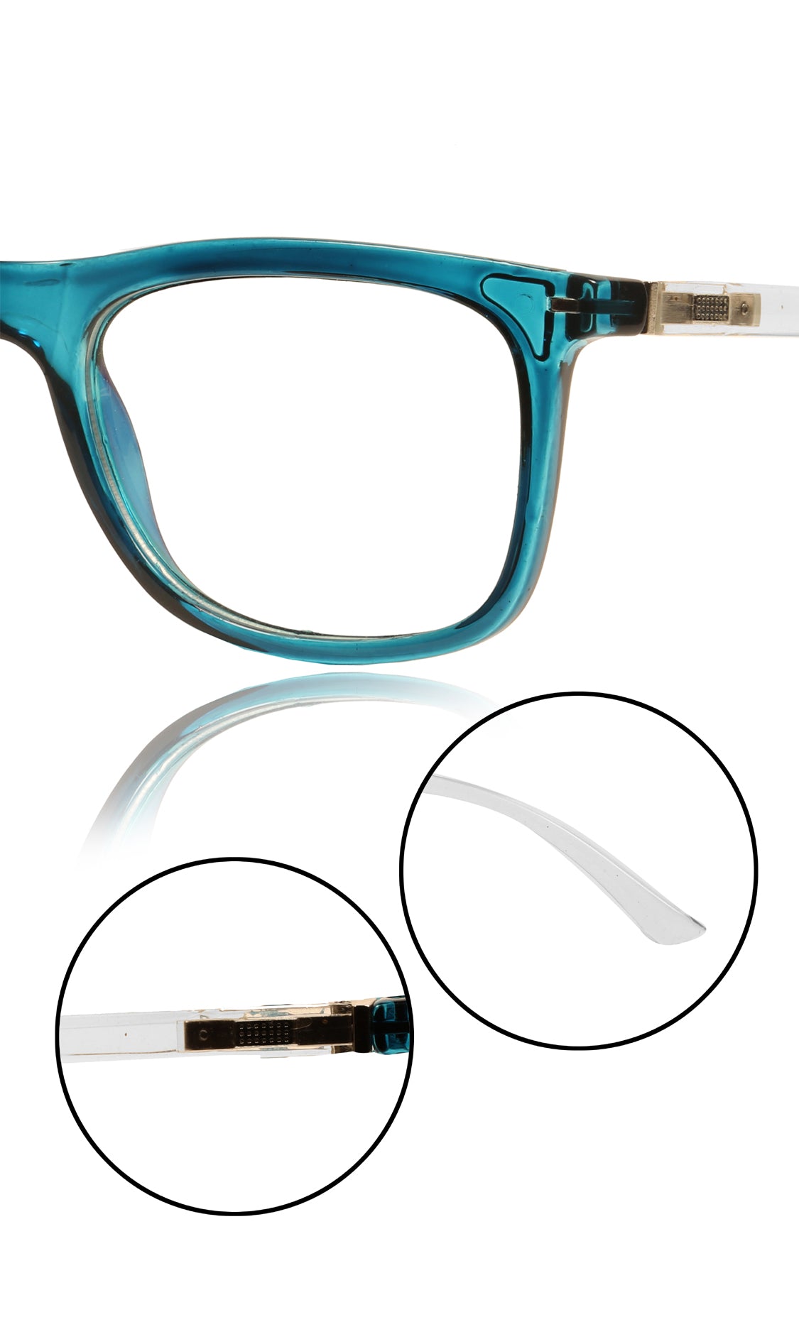 Jodykoes® Colour Frame Series Eyewears | Blue Rays Protection Warfare Stylish Spectacles With Anti Glare Eyeglasses For Men and Women Eyewears (Turquoise Blue) - Jodykoes ®