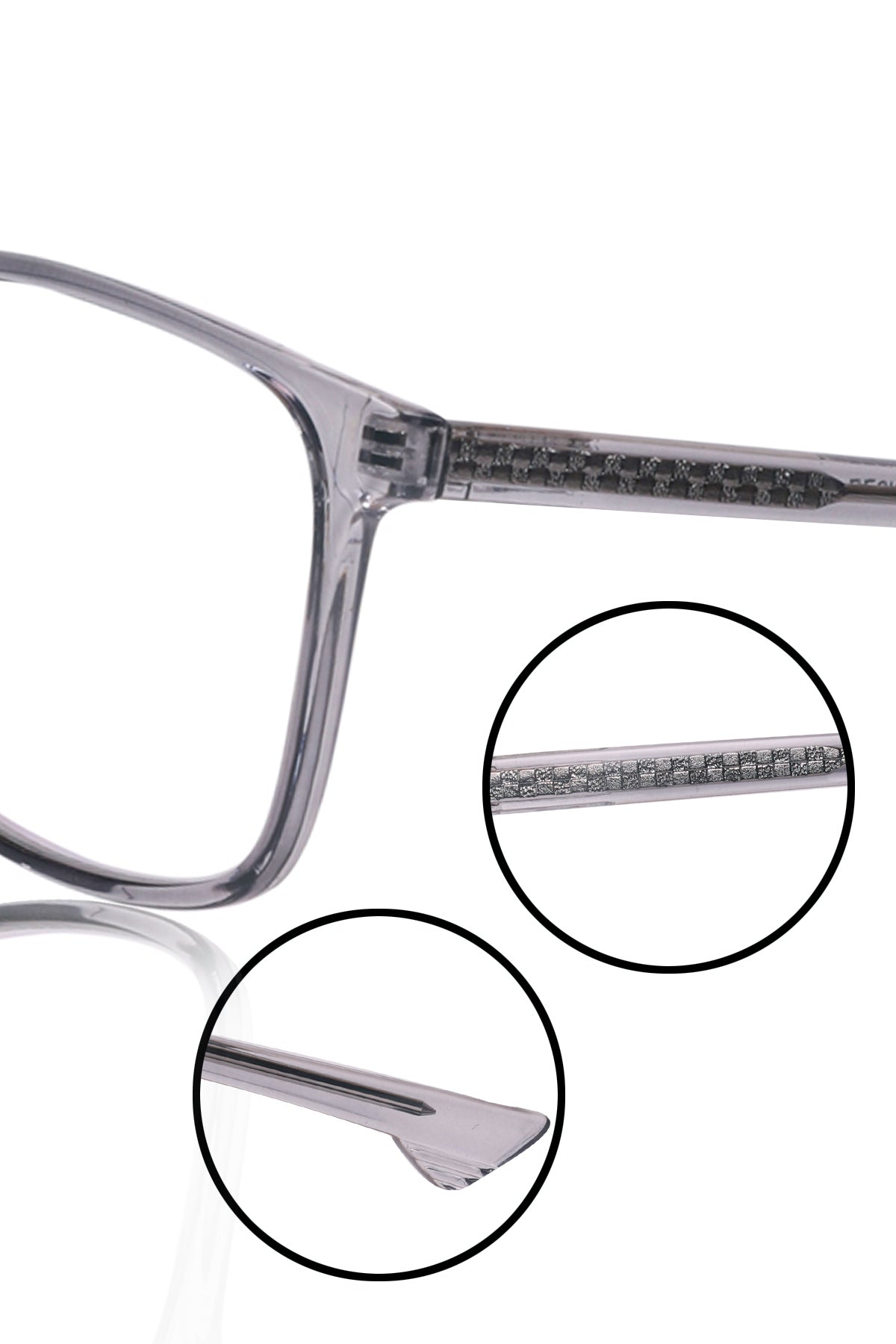 Jodykoes® Premium Series Pure Acetate Sheet Rectangle Eyewear Frame | Modern Fashionable Trending Spectacle Eyeglasses For Men and Women (Ash Grey)