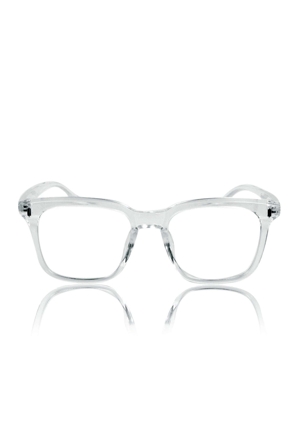 Jodykoes® Premium Series Square Transparent Eyeglasses Frame | Anti Glare Eyewear Spectacles For Men and Women (Transparent)