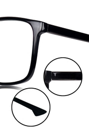 Jodykoes® Premium Series Pure Acetate Sheet Rectangle Eyewear Frame | Modern Fashionable Trending Spectacle Eyeglasses For Men and Women (Opaque Black)