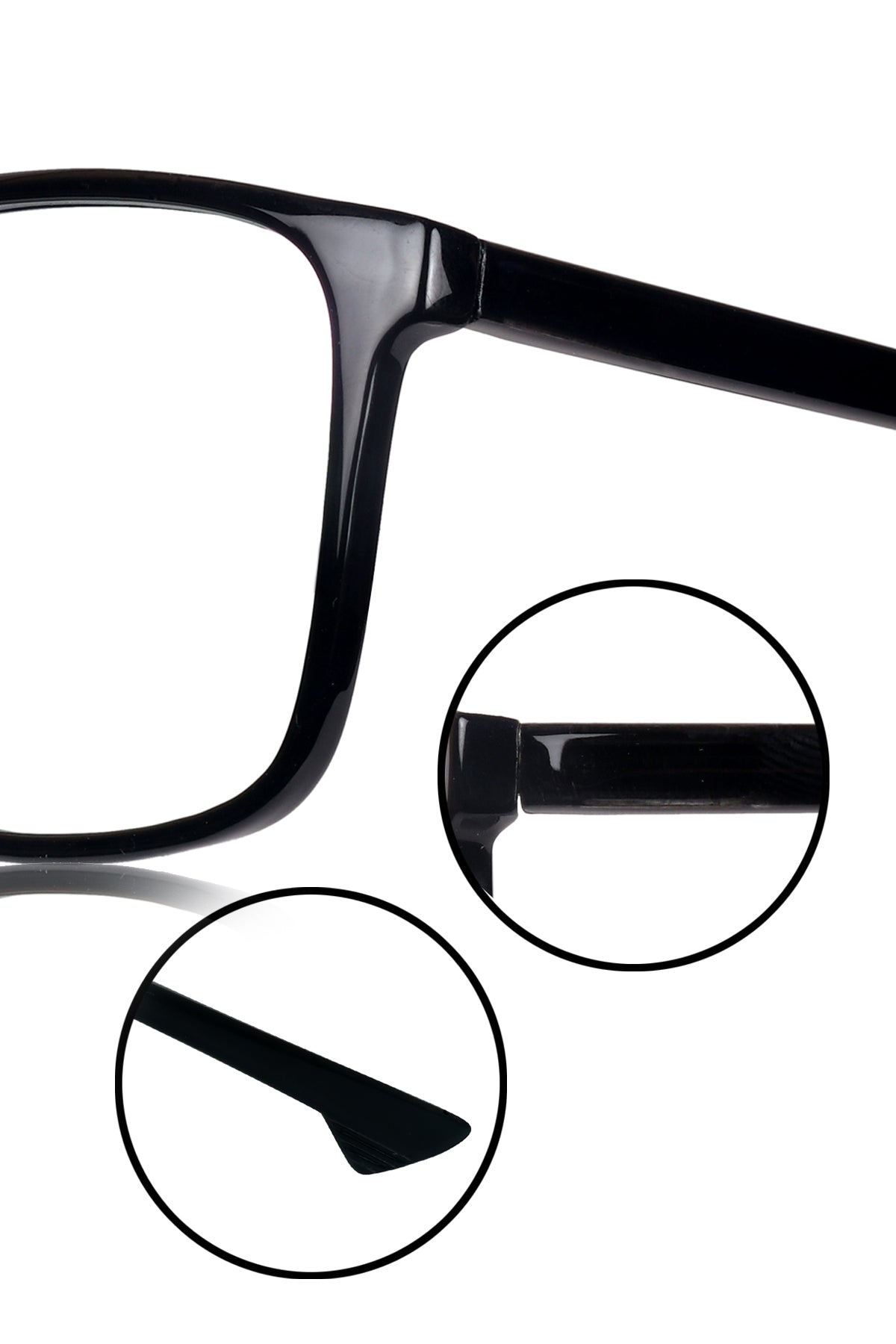 Jodykoes® Premium Series Pure Acetate Sheet Rectangle Eyewear Frame | Modern Fashionable Trending Spectacle Eyeglasses For Men and Women (Opaque Black)
