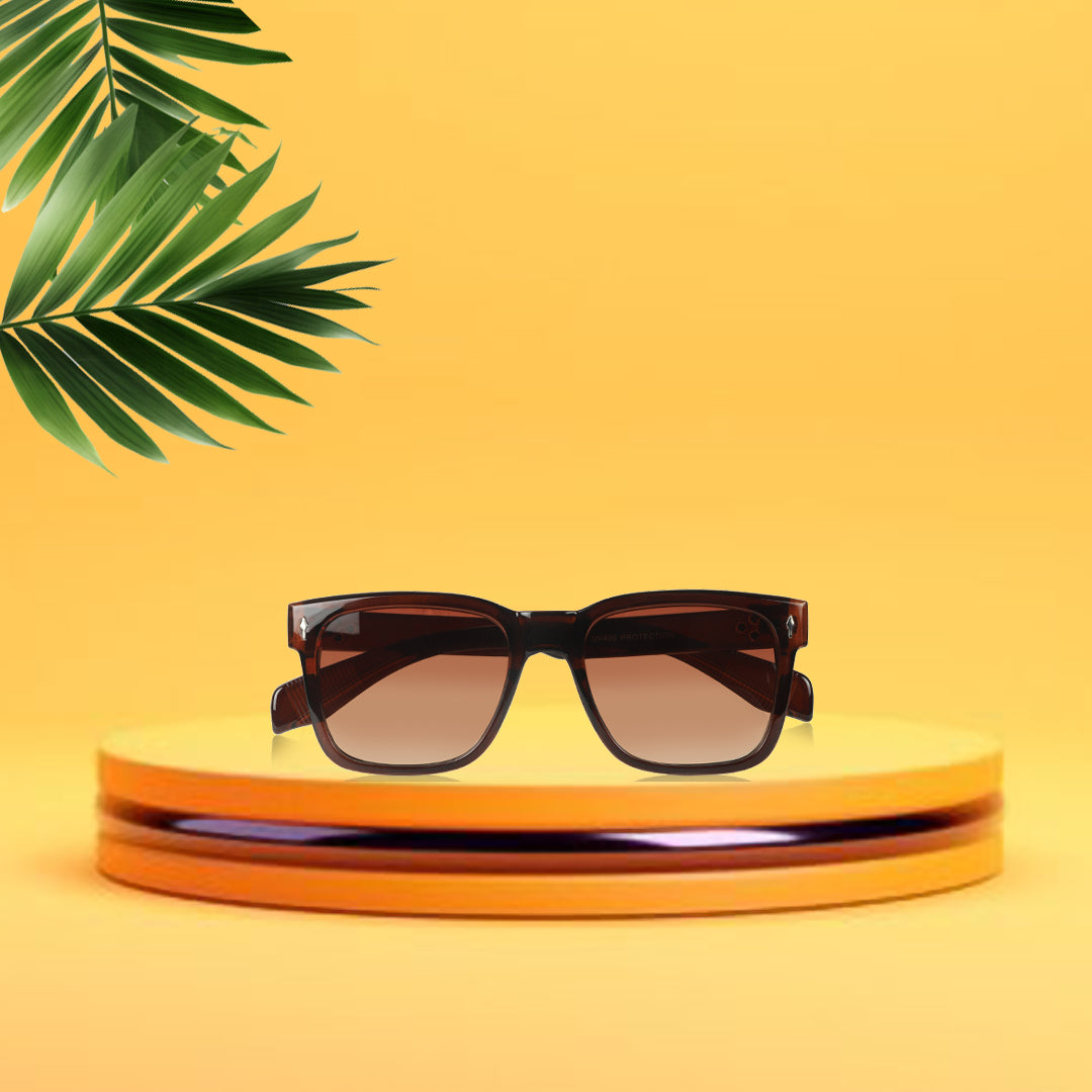 Jodykoes® Premium Series Square UV Protection Sunglasses | Fashionable Sun Shades Comfortable Eyewear Eyeglasses for Men and Women (Brown) - Jodykoes ®