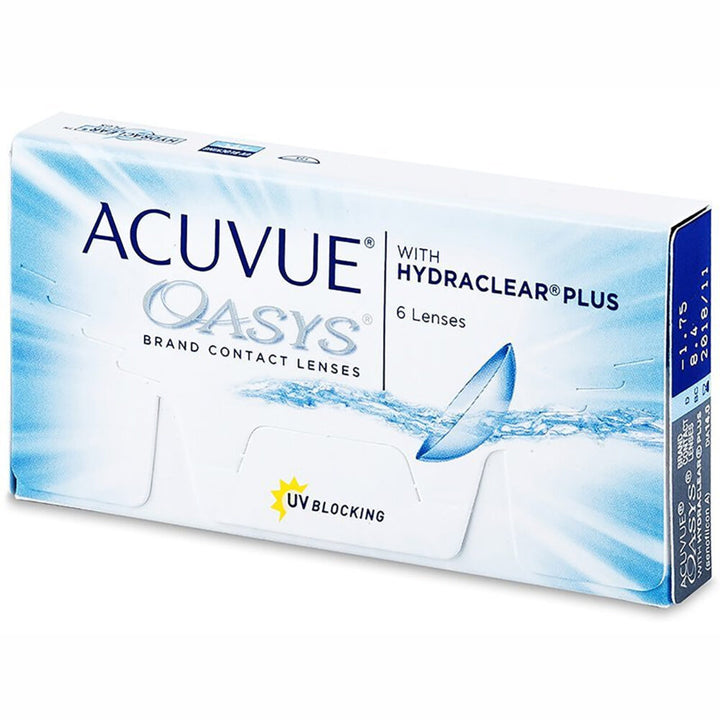 ACUVUE OASYS With HYDRACLEAR Plus Bi Weekly Contact Lenses 6 Lens Box