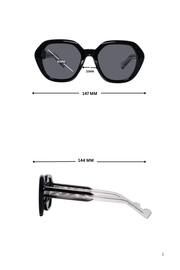 Jodykoes Legacy Cat Eye Square Sunglasses – UV400 Polarized (Black)