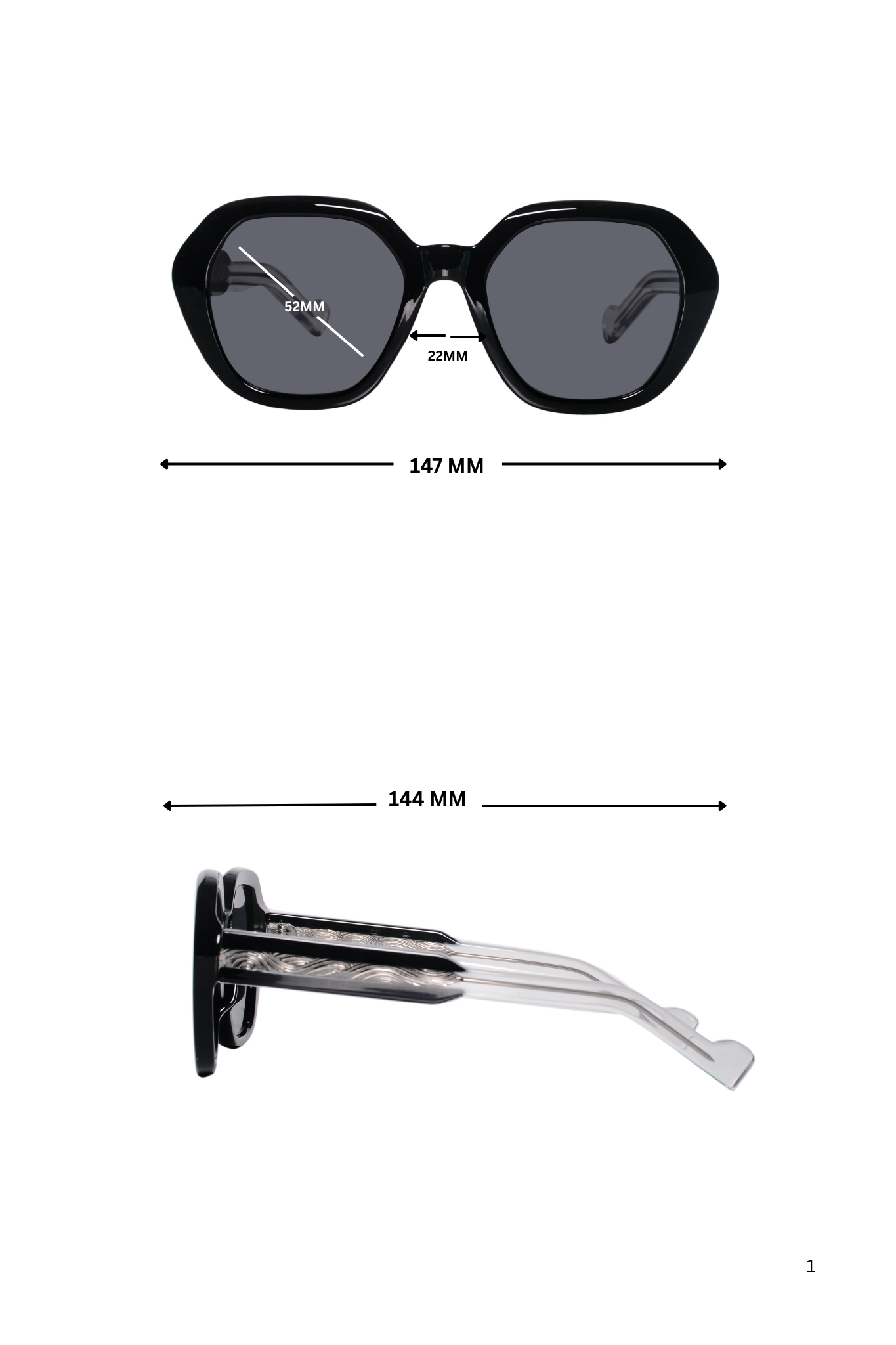 Jodykoes Legacy Cat Eye Square Sunglasses – UV400 Polarized (Black)