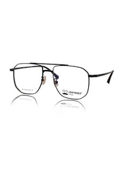 Jodykoes Luxury Pure Titanium Metal Spectacle Eyeglasses | New Shape Double Bar Square Metal Eyewear Frame (Black)