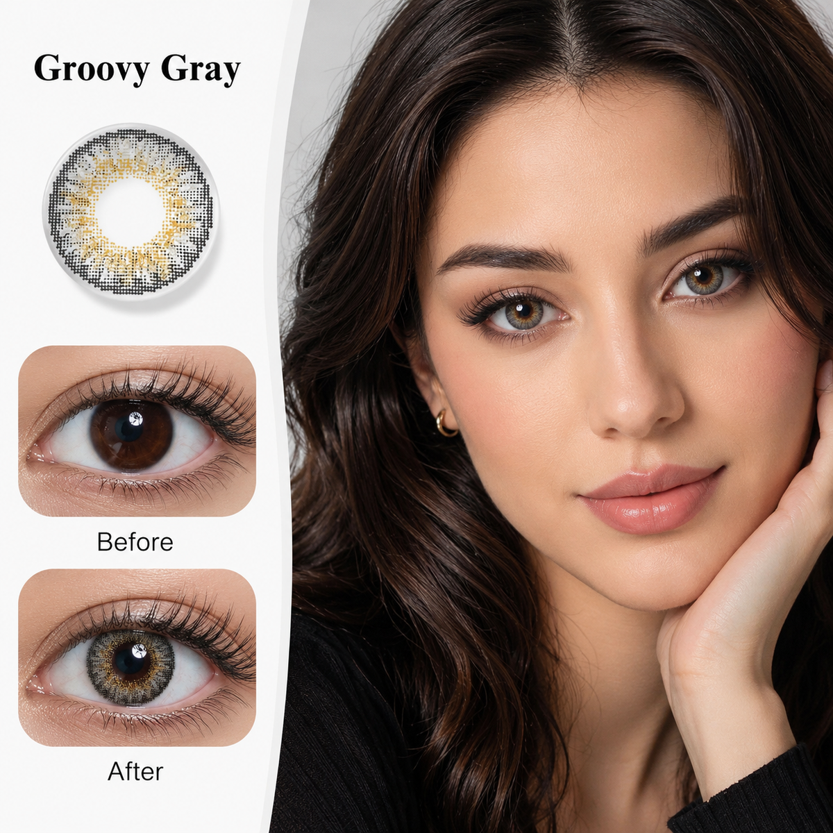Celebration Monthly Colour Toric Contact Lens for Astigmatism – 1 Lens/Box (Groovy Gray)
