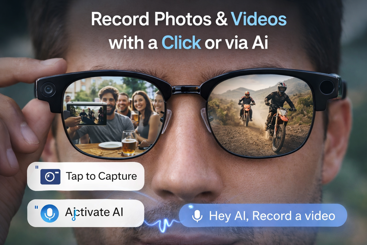 Jodykoes Club Master Smart Sunglasses with Camera & Audio (Beta AI)