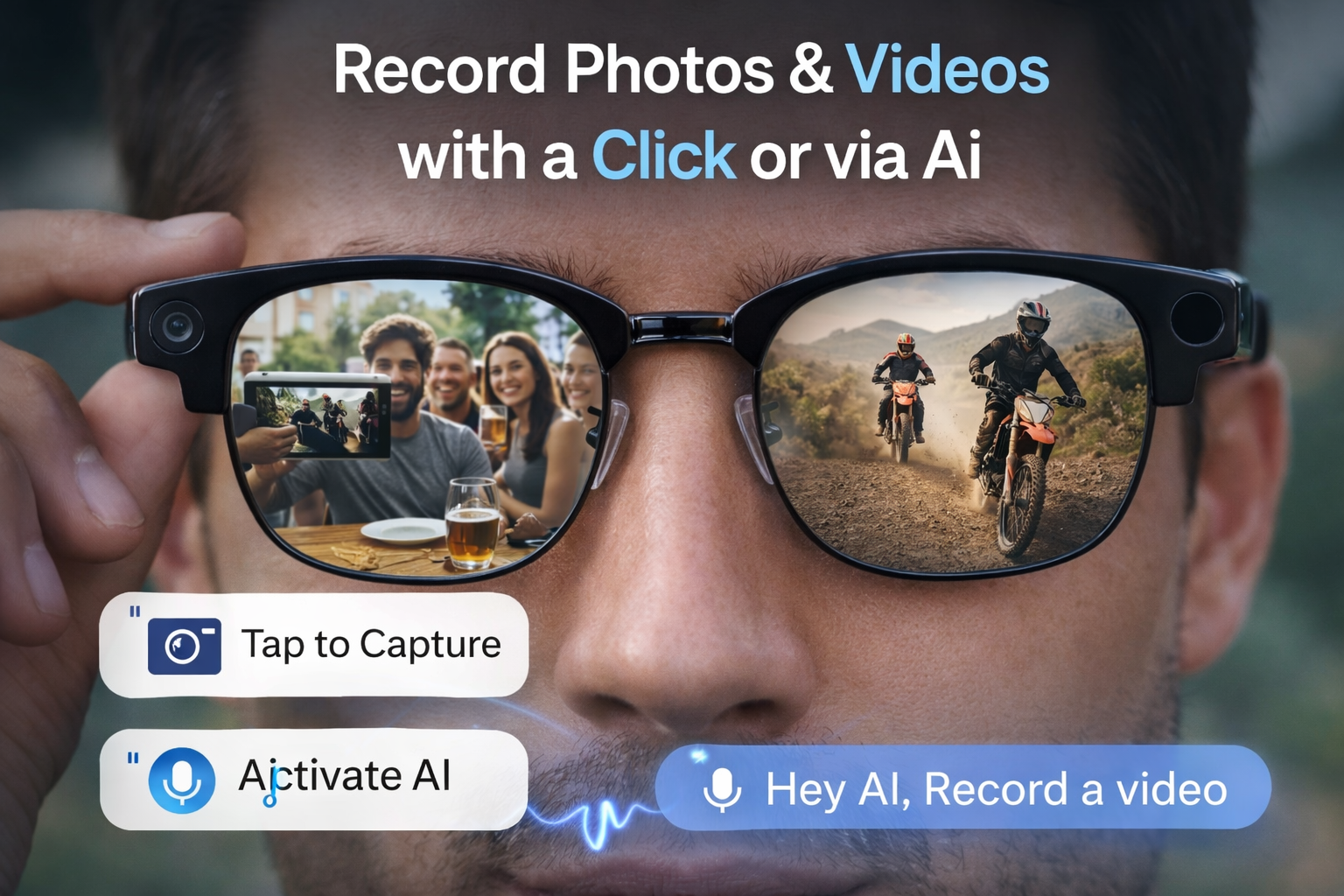 Jodykoes Club Master Smart Sunglasses with Camera & Audio (Beta AI)
