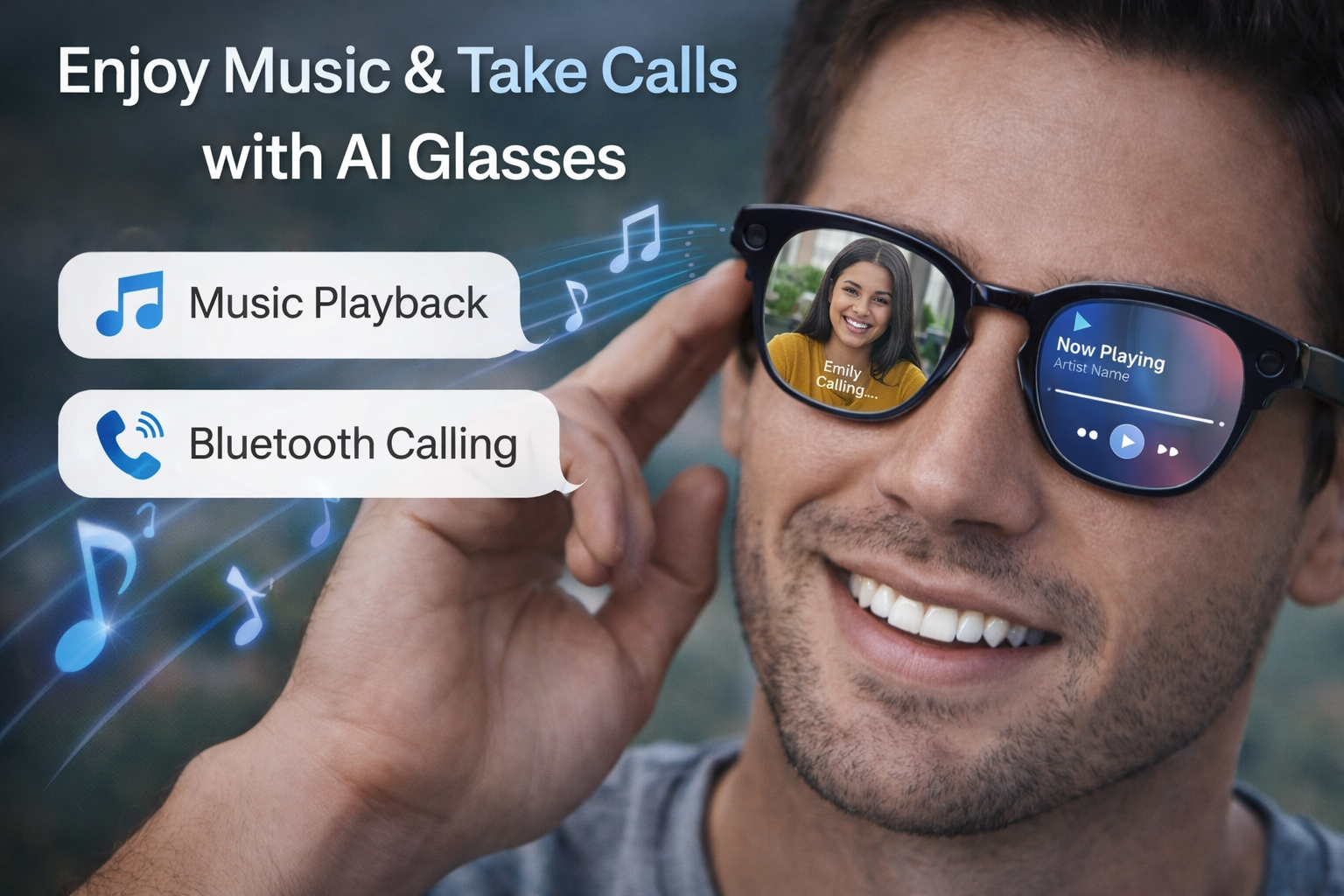 Jodykoes Club Master Smart Sunglasses with Camera & Audio (Beta AI)