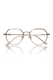 Jodykoes® Premium Series Round-Flat Top Eyewear Eyeglasses Spectacles Frame for Men and Women (Rose Gold)