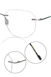 Jodykoes Hexagon Premium Rimless Frame (Silver)