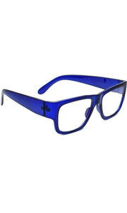 Jodykoes Thick Frame Unisex Anti Glare Eyeglasses Eyewear Spectacle (Blue)