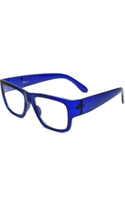 Jodykoes Thick Frame Unisex Anti Glare Eyeglasses Eyewear Spectacle (Blue)