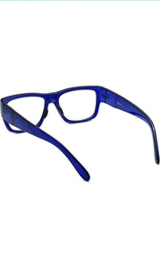 Jodykoes Thick Frame Unisex Anti Glare Eyeglasses Eyewear Spectacle (Blue)