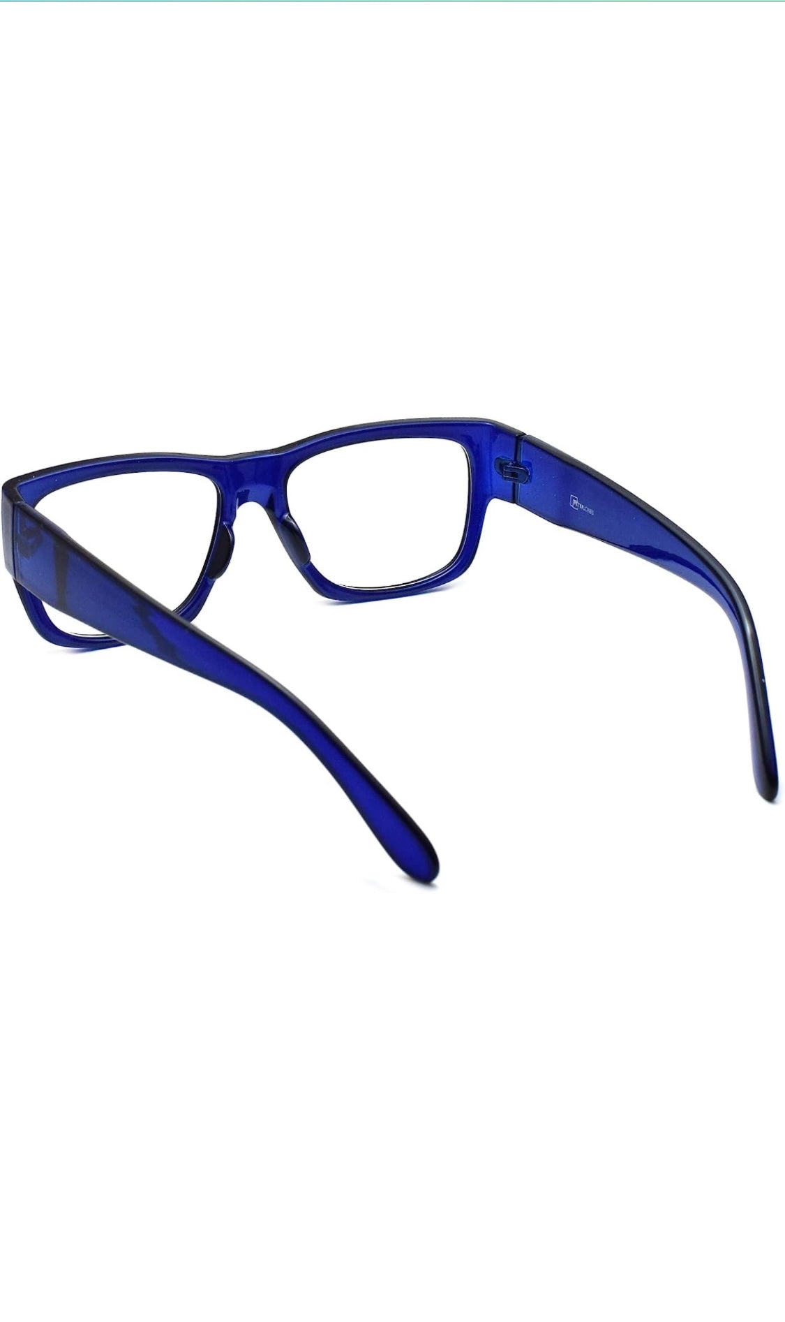 Jodykoes Thick Frame Unisex Anti Glare Eyeglasses Eyewear Spectacle (Blue)