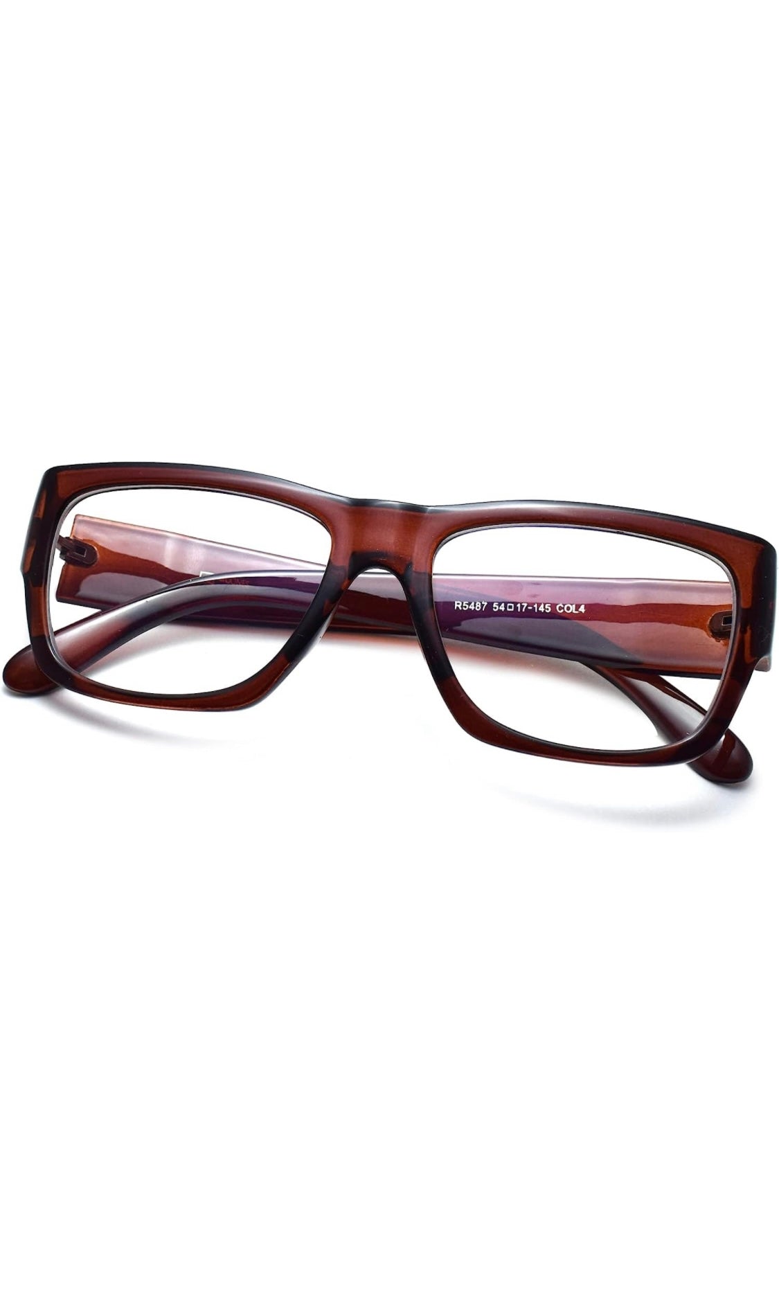 Jodykoes Thick Frame Unisex Anti Glare Eyeglasses Eyewear Spectacle (Brown)