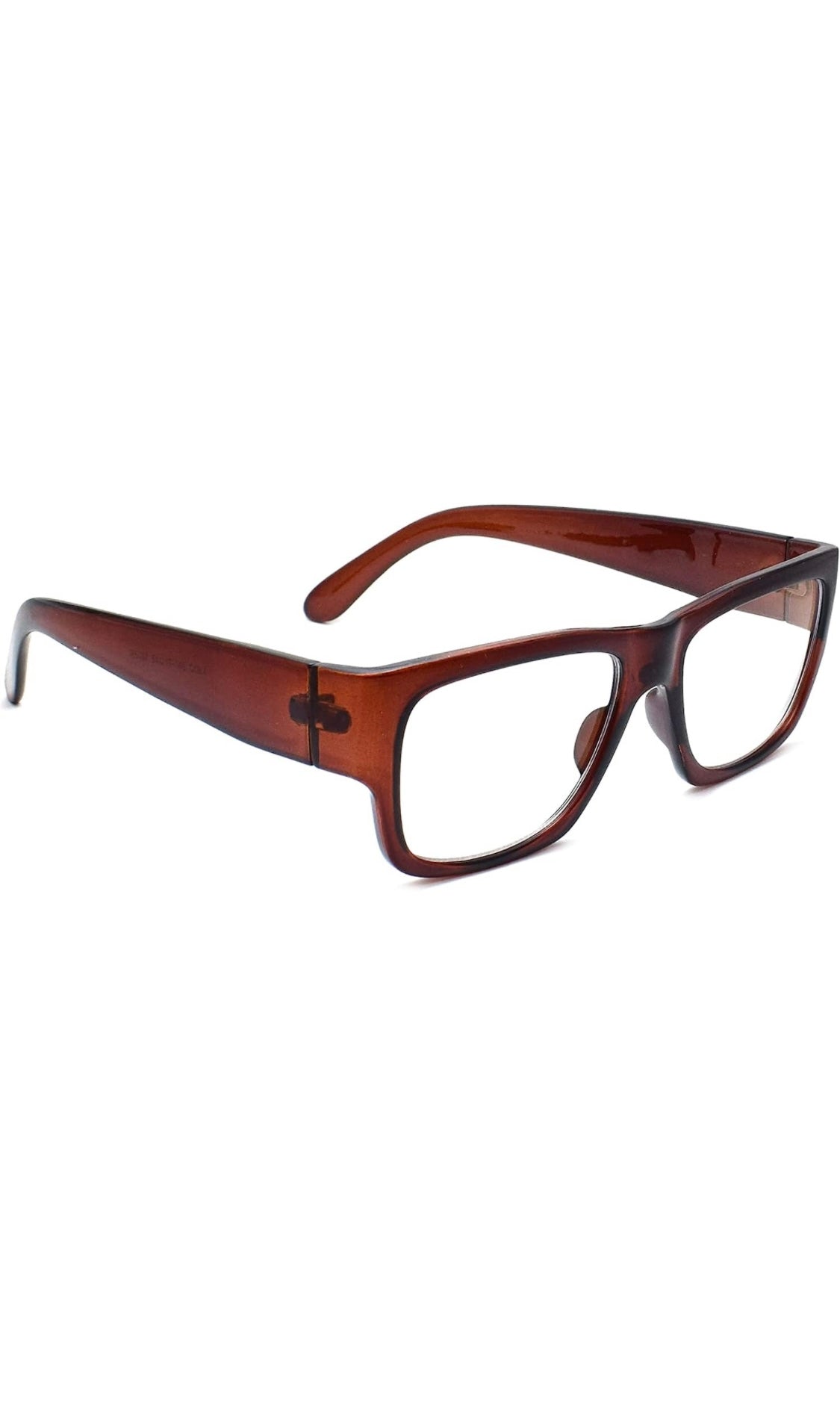 Jodykoes Thick Frame Unisex Anti Glare Eyeglasses Eyewear Spectacle (Brown)