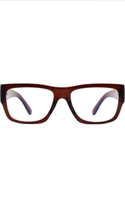 Jodykoes Thick Frame Unisex Anti Glare Eyeglasses Eyewear Spectacle (Brown)