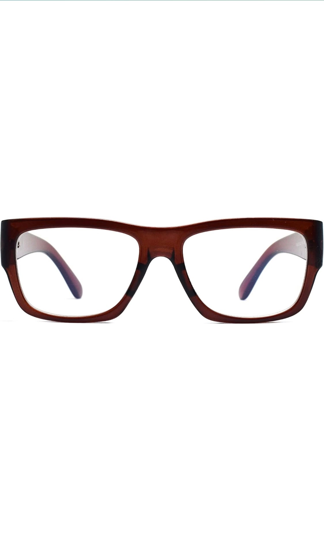 Jodykoes Thick Frame Unisex Anti Glare Eyeglasses Eyewear Spectacle (Brown)