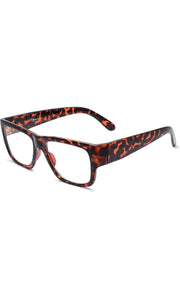 Jodykoes Thick Frame Unisex Anti Glare Eyeglasses Eyewear Spectacle (Leopard Print)