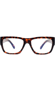 Jodykoes Thick Frame Unisex Anti Glare Eyeglasses Eyewear Spectacle (Leopard Print)