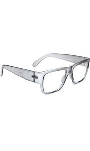 Jodykoes Thick Frame Unisex Anti Glare Eyeglasses Eyewear Spectacle (Grey Transparent)