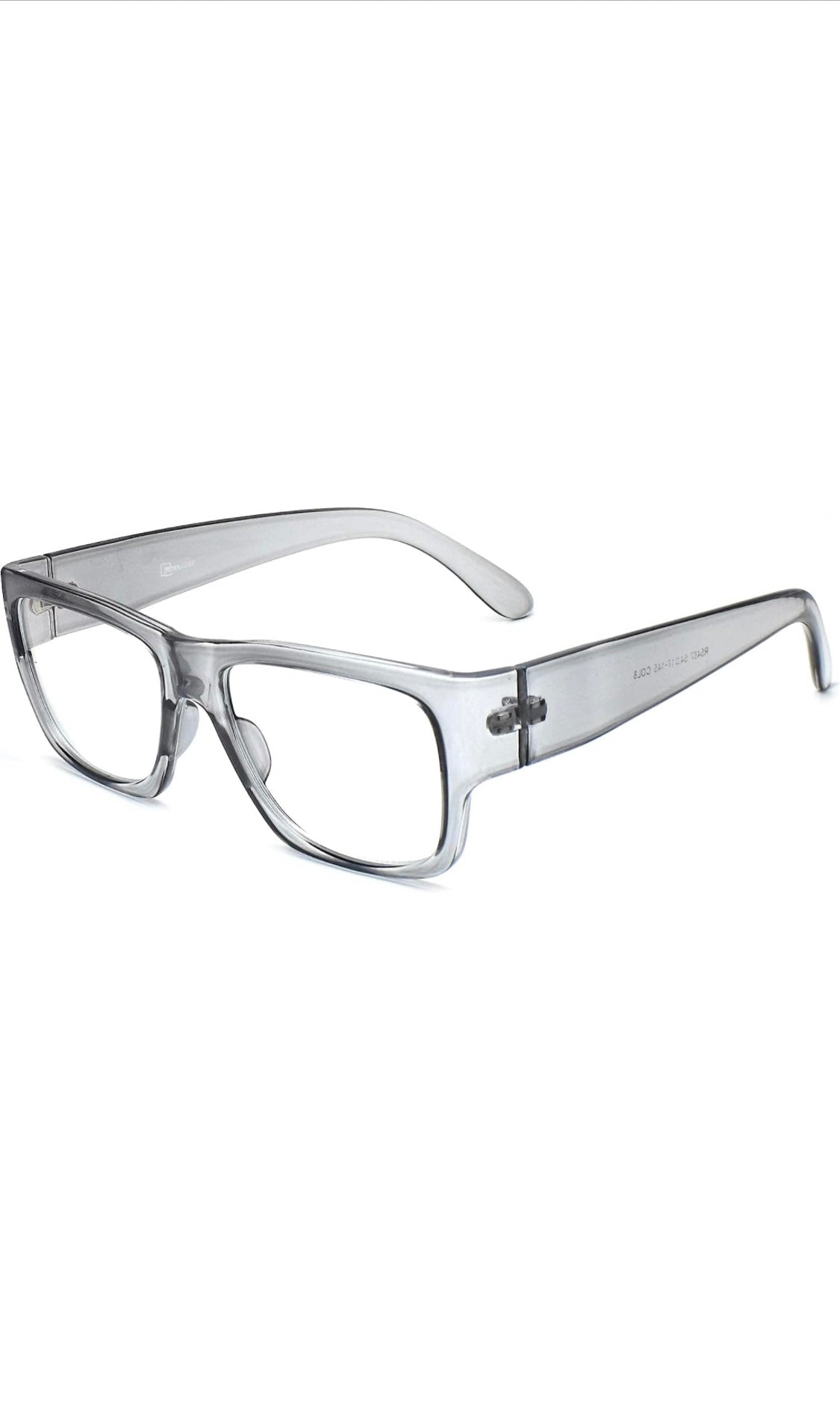Jodykoes Thick Frame Unisex Anti Glare Eyeglasses Eyewear Spectacle (Grey Transparent)