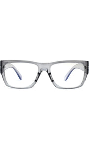 Jodykoes Thick Frame Unisex Anti Glare Eyeglasses Eyewear Spectacle (Grey Transparent)
