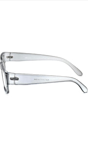 Jodykoes Thick Frame Unisex Anti Glare Eyeglasses Eyewear Spectacle (Grey Transparent)